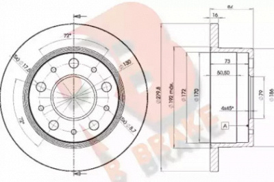 R BRAKE 78rbd14696 -  Тормозной диск